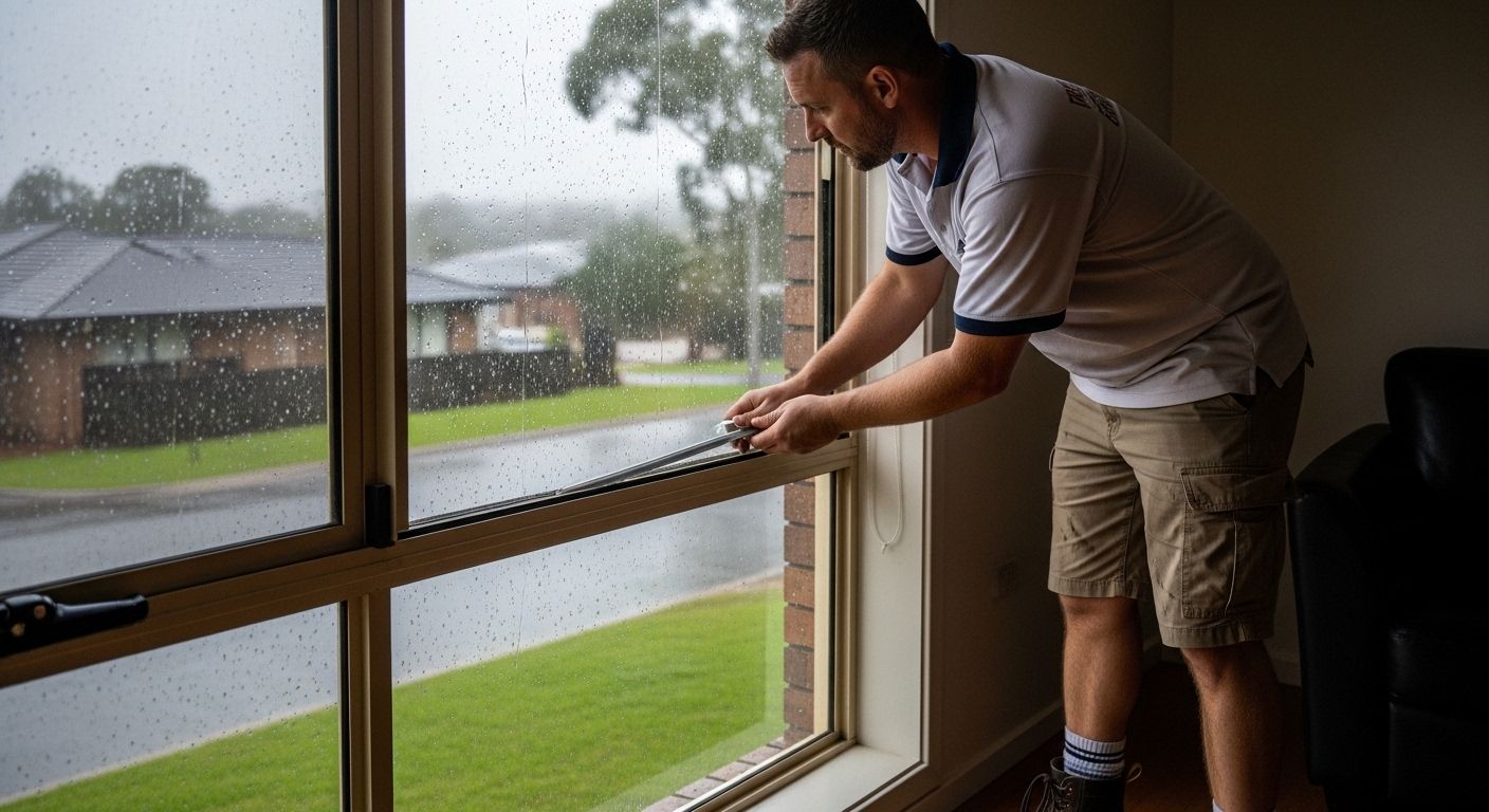 Applying Weather Sealing To Window Frame In Toowoomba QLD