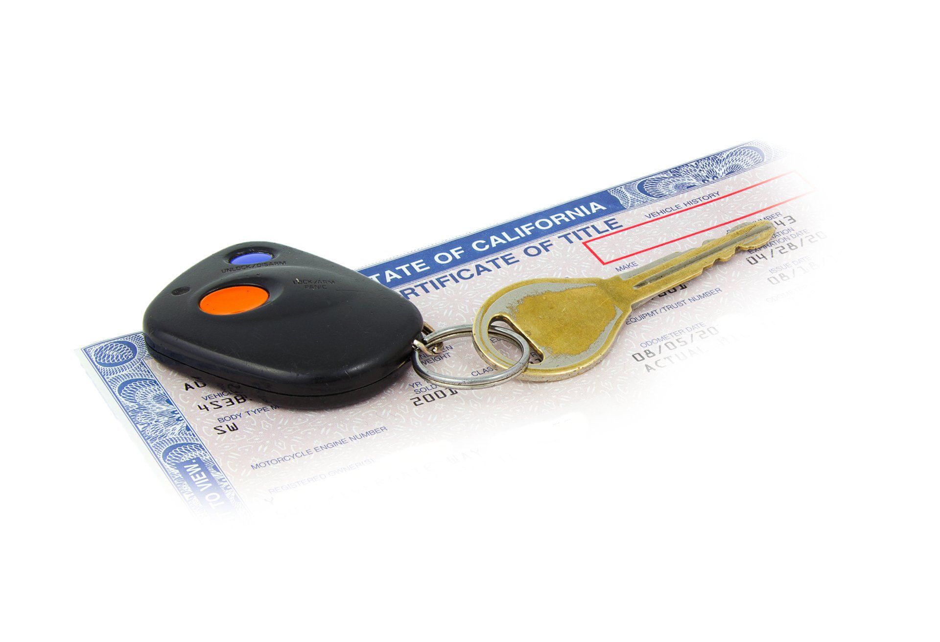 Car Title and Keys to Sell Vehicle