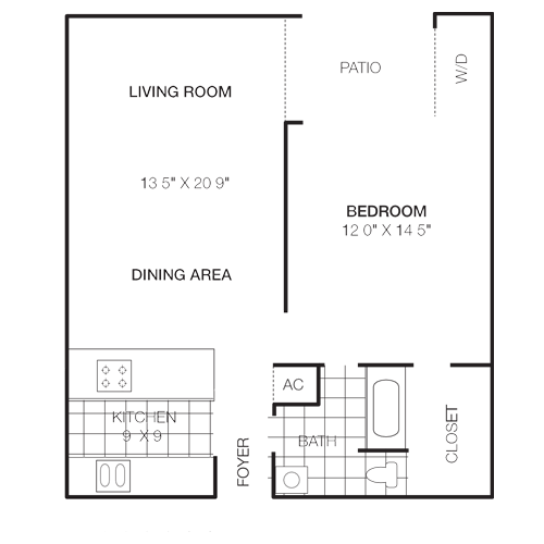 a black and white floor plan of a bedroom apartment .