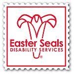 the logo for easter seals disability services is on a postage stamp