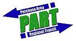 a green and blue logo for purchase area part regional transit .