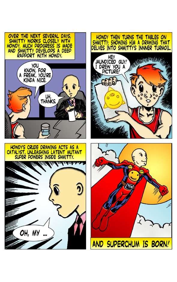 Early Superchum online comic strip circa 2000