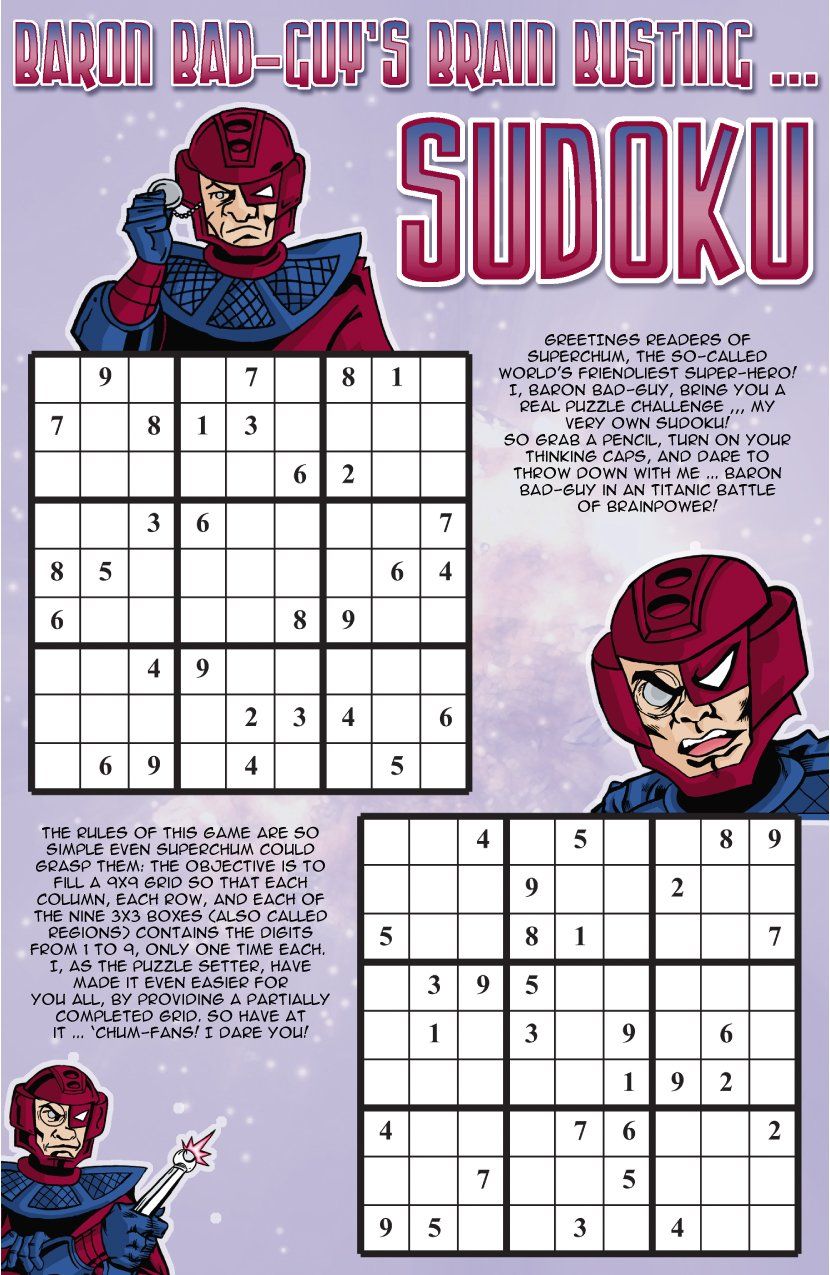 Baron Bad Guy's Brain Busting Sudoku puzzle