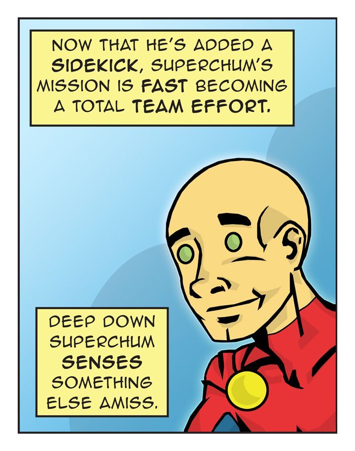 The Adventures of Superchum, World's Friendliest Superhero, Chapter 1 comic panel
