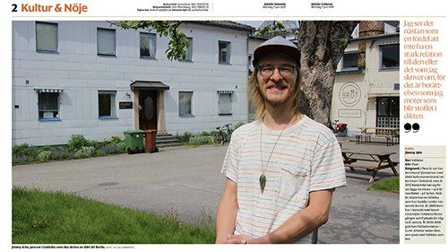 Foto på Jimmy Alm från reportage i Borås tidning