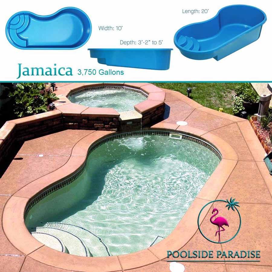 A poolside paradise ad for a jamaica swimming pool