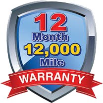 12 Month / 12,000 Mile Warranty badge