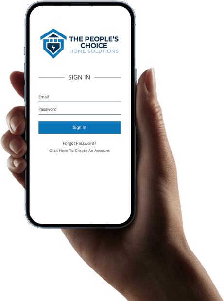 Hand holding phone displaying 