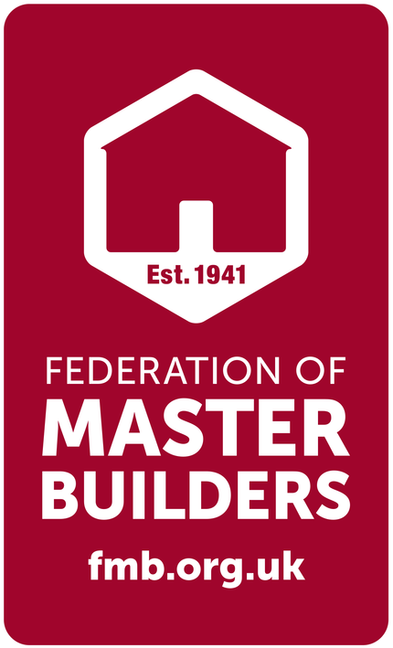 A red logo for the federation of master builders