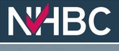 A logo for nhbc with a red check mark