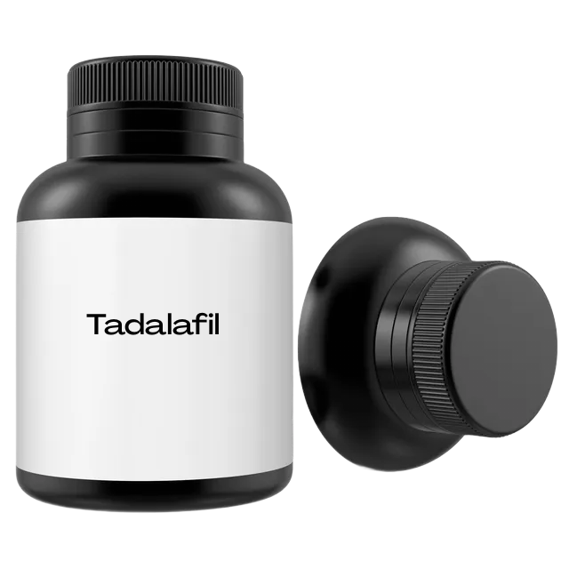 Black supplement bottle with a white label and its black cap.
