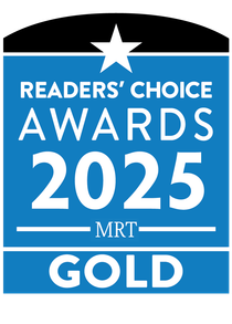 MRT Readers’ Choice Awards 2025 Gold badge for top roofing company