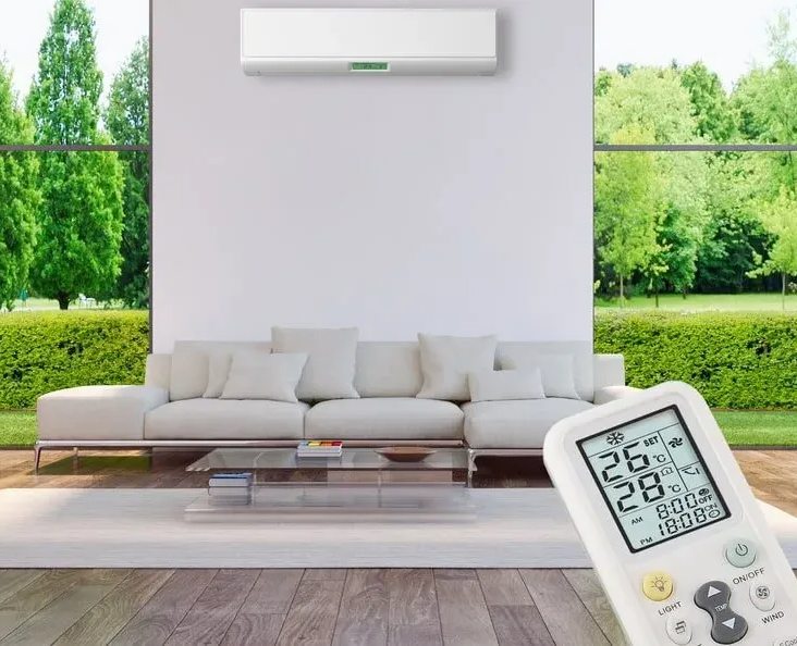 Aircon with remote in living room — Airconditioning and Refrigeration Services in Coffs Harbour, NSW