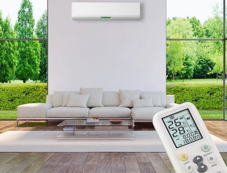 Aircon with remote in living room — Airconditioning and Refrigeration Services in Coffs Harbour, NSW