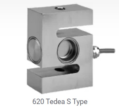 Célula de carga Tedea Tipo S Plata, un dispositivo de pesaje con diseño en forma de U.