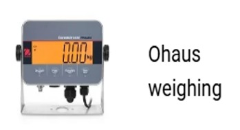Báscula digital Ohaus que muestra 