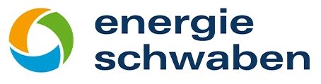 Ein Logo für Energie Schwaben mit einem grün-blauen Kreis.