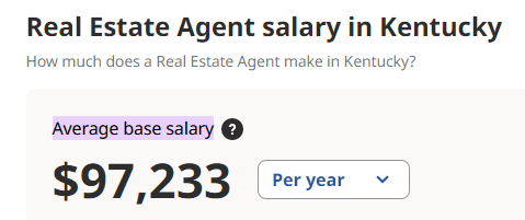 average salary of a realtor in Kentucky