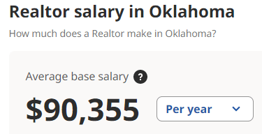 Real estate agent salary Oklahoma