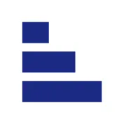 Three blue rectangles are stacked on top of each other on a white background.