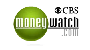 A logo for cbs moneywatch.com with a green ball