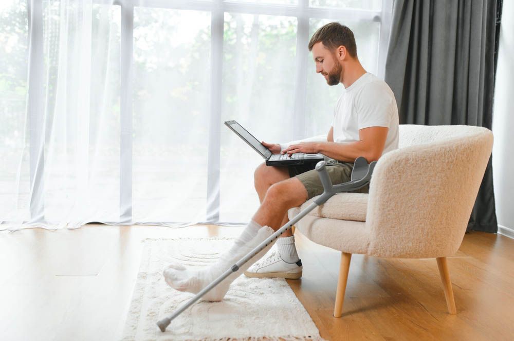 person in a cast