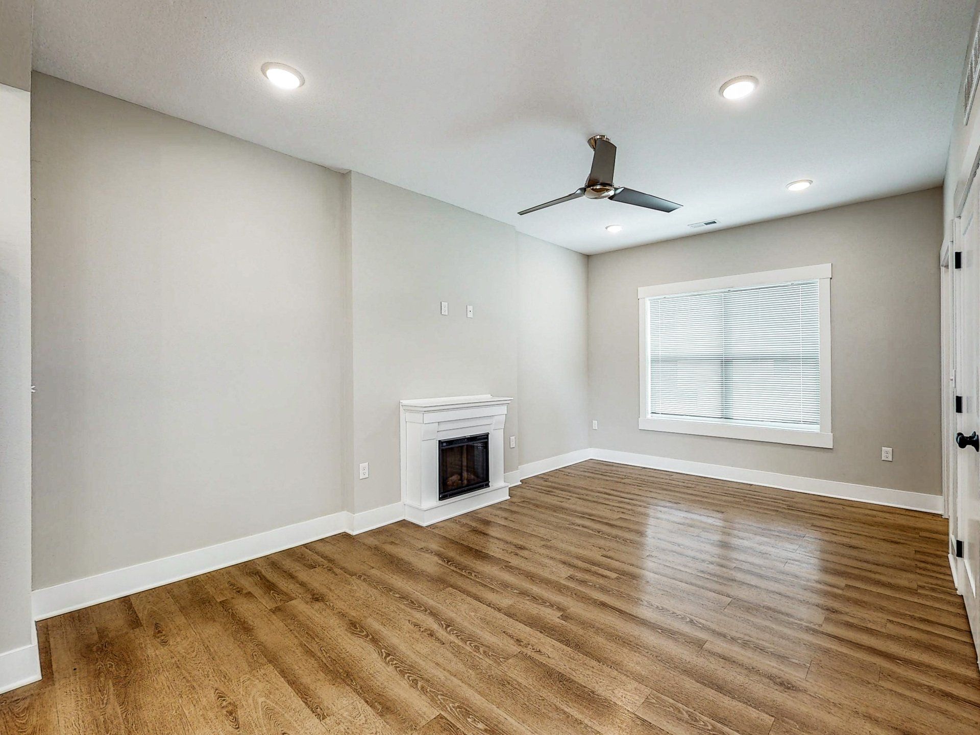 living room and fire place