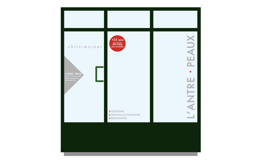 trois vitres avec affichage