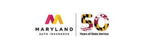 Maryland Auto Insurance logo: stylized M logo with text, 