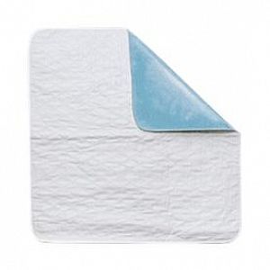 A white blanket with a blue lining on a white background.