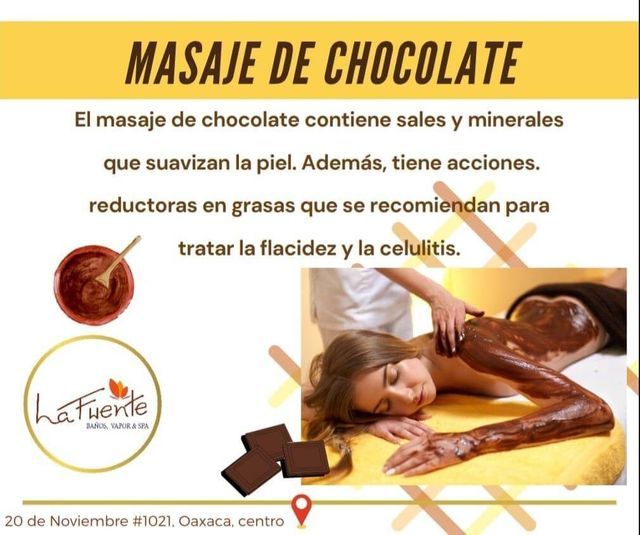 Una mujer recibe un masaje de chocolate el 20 de noviembre.