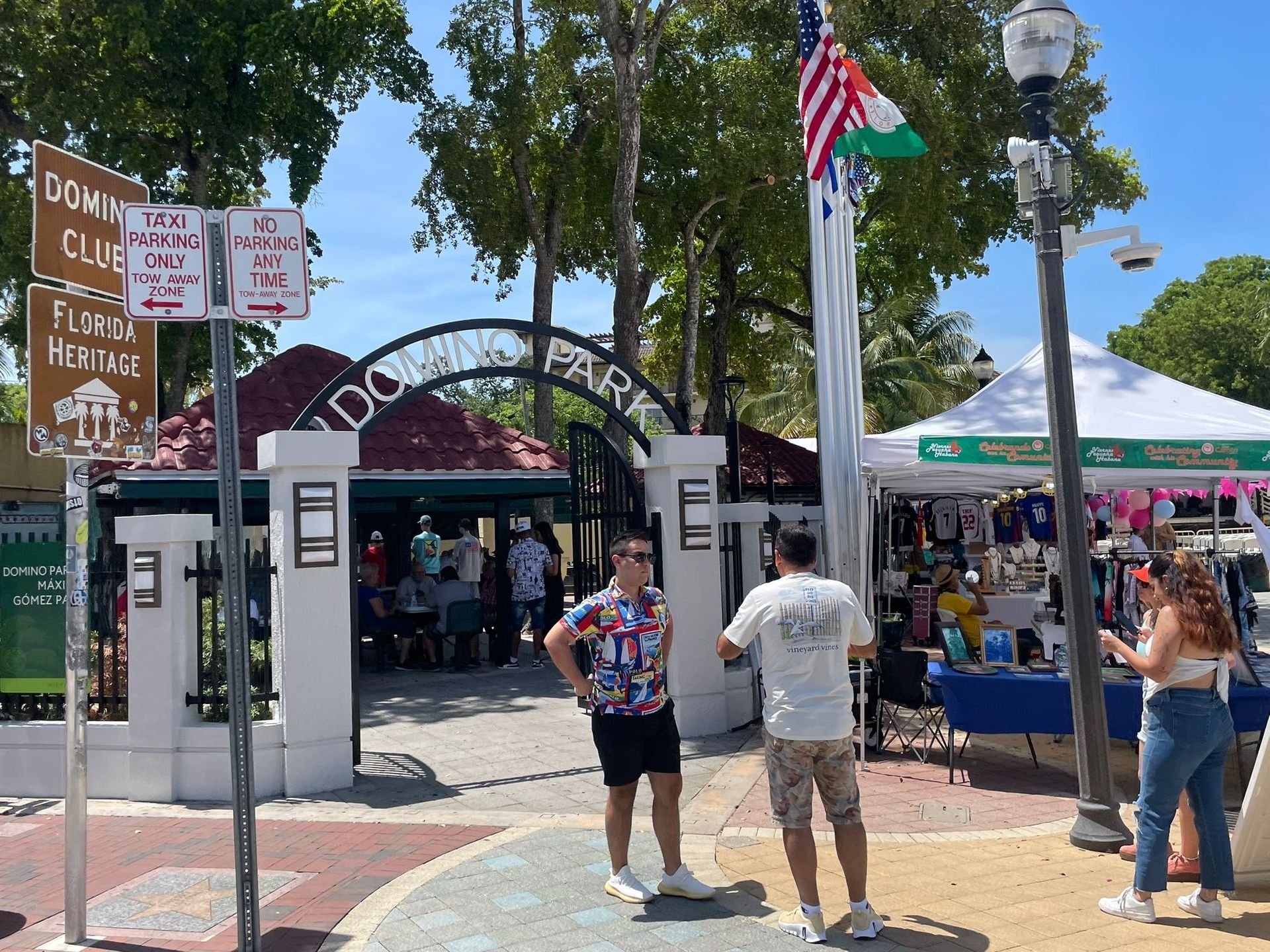 The Small Group City tour in Little Havana Passengers walking around