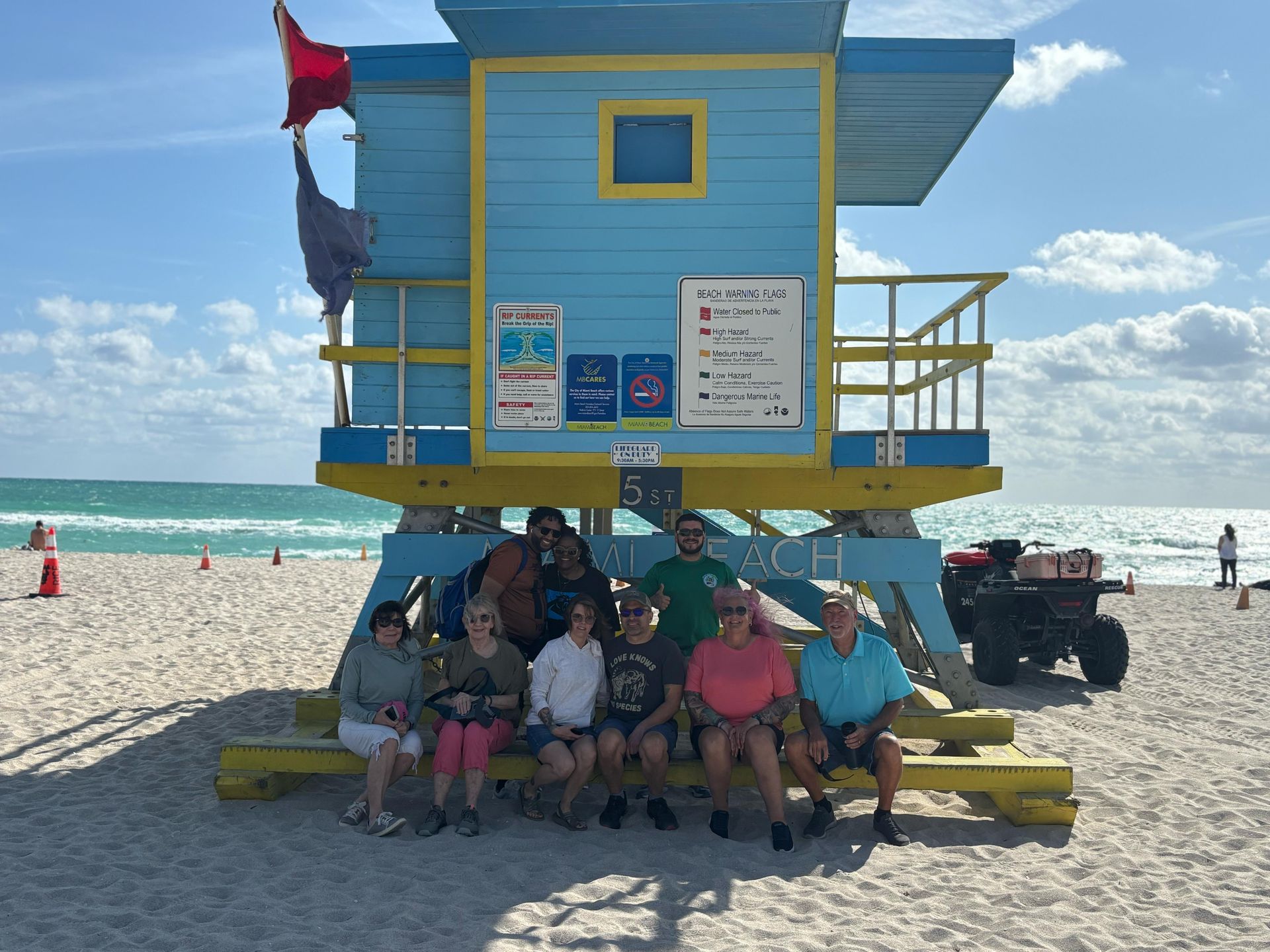 Tour bus exploring Miami Beach
