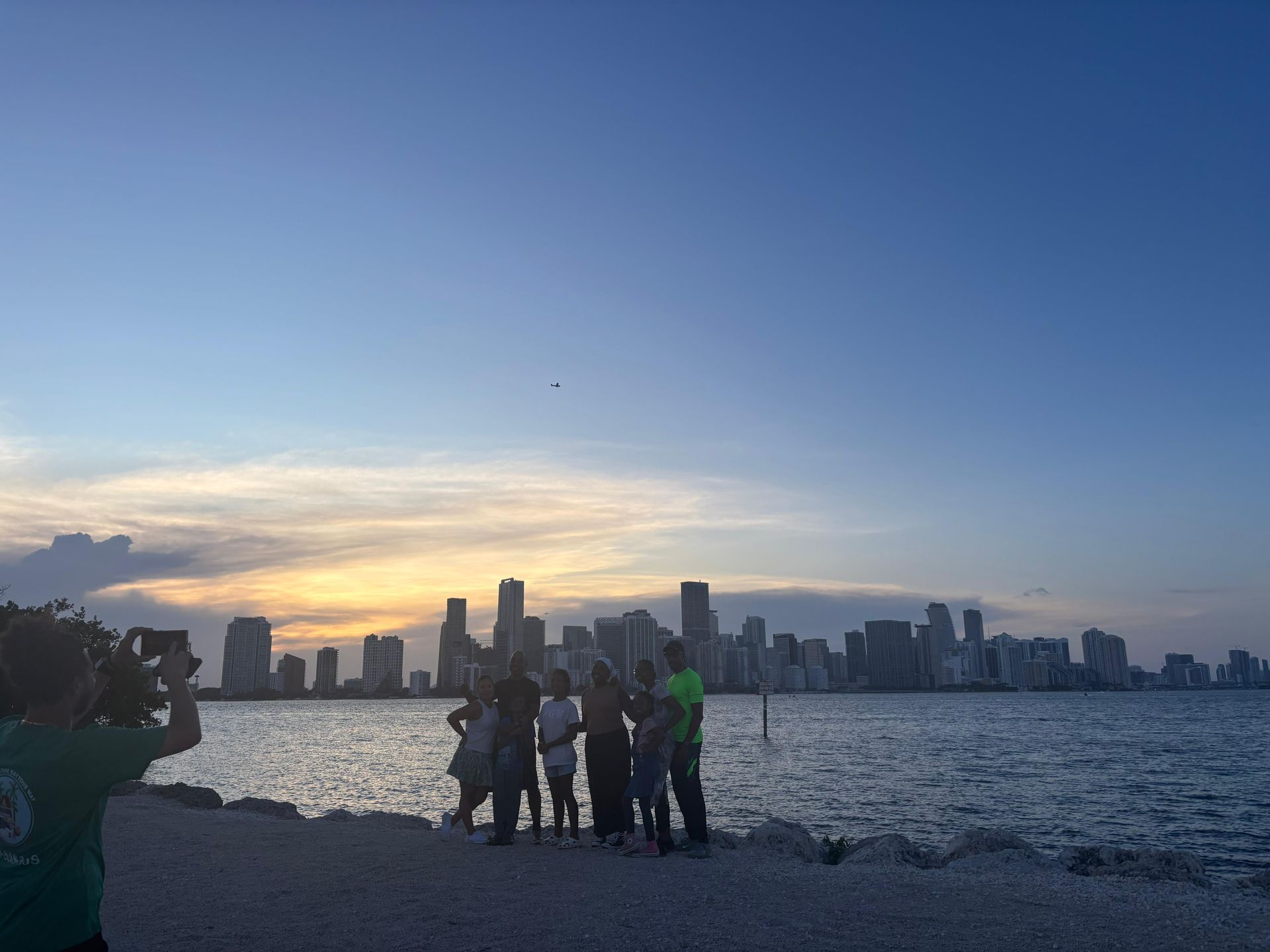 Miami Skyline during sunset at the secret sunset spot in the Skyline of Miami in Downtown. 