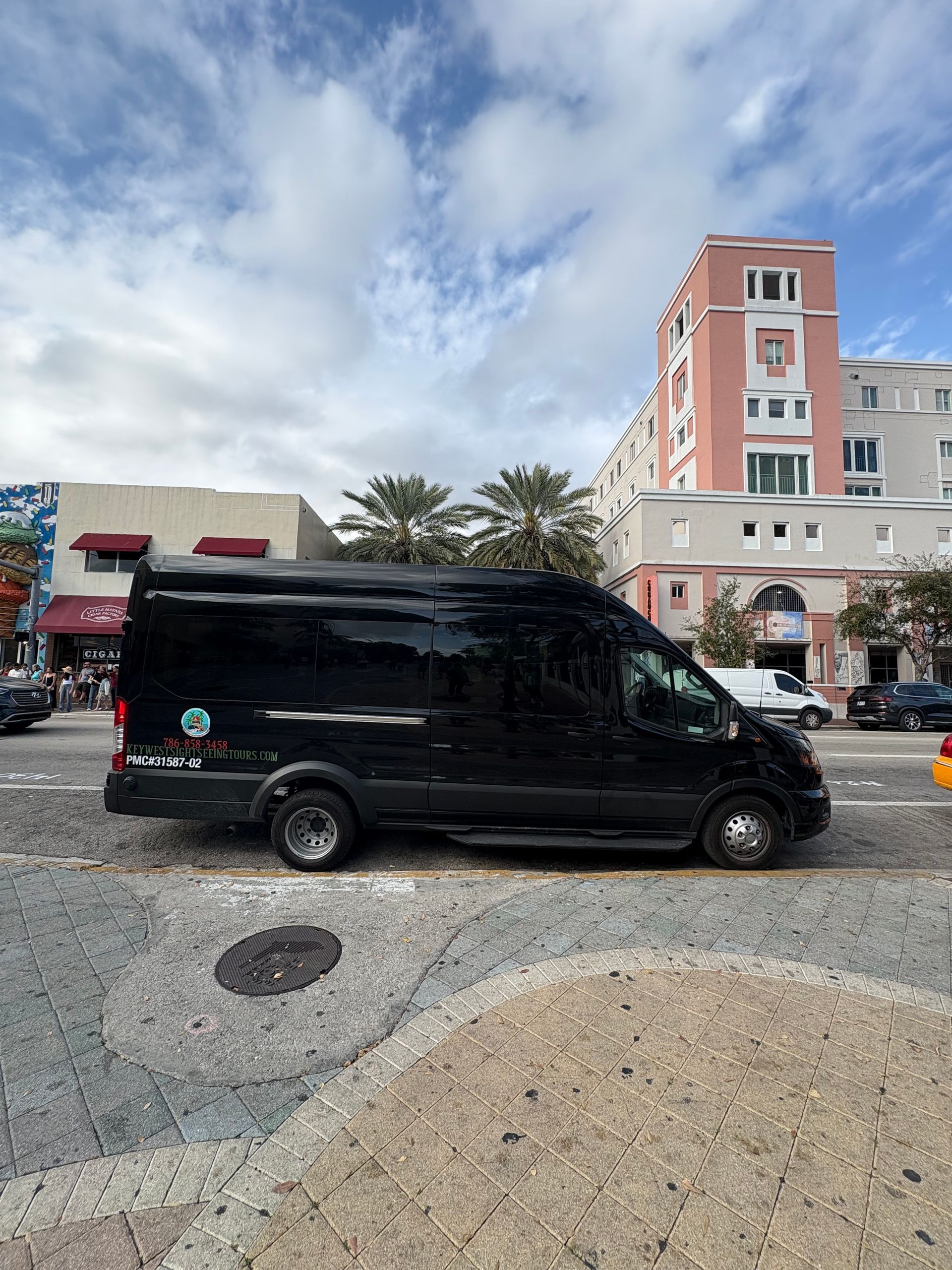 Miami Sightseeing bus parked in little Havana