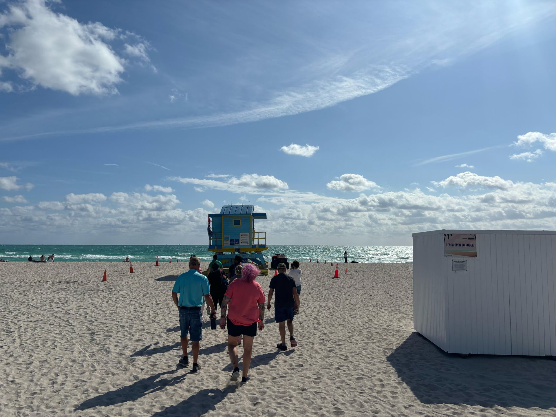 Miami Tour Bus arriving at South Beach for a walking tour
