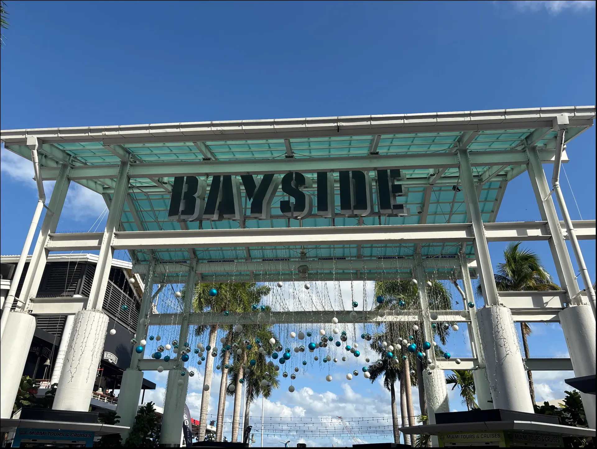 Bayside Marketplace in Miami where Everglades boat tours depart for the Florida Everglades.