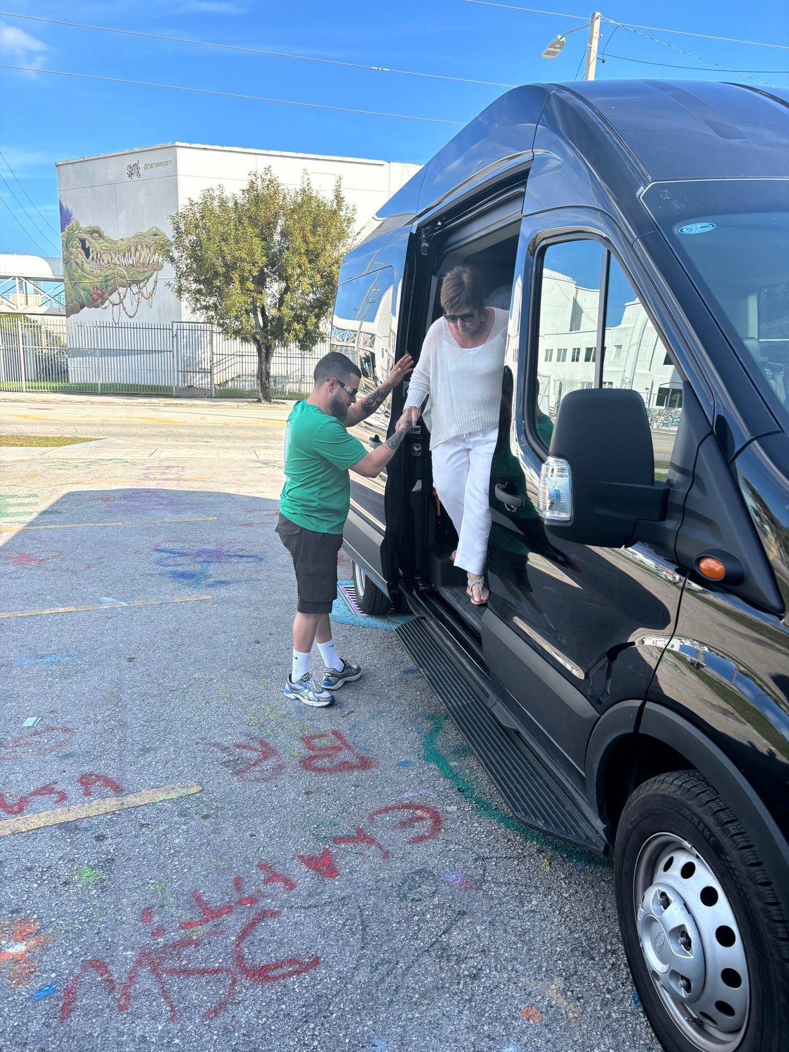 Guest getting off in Little Havana for the walking tour