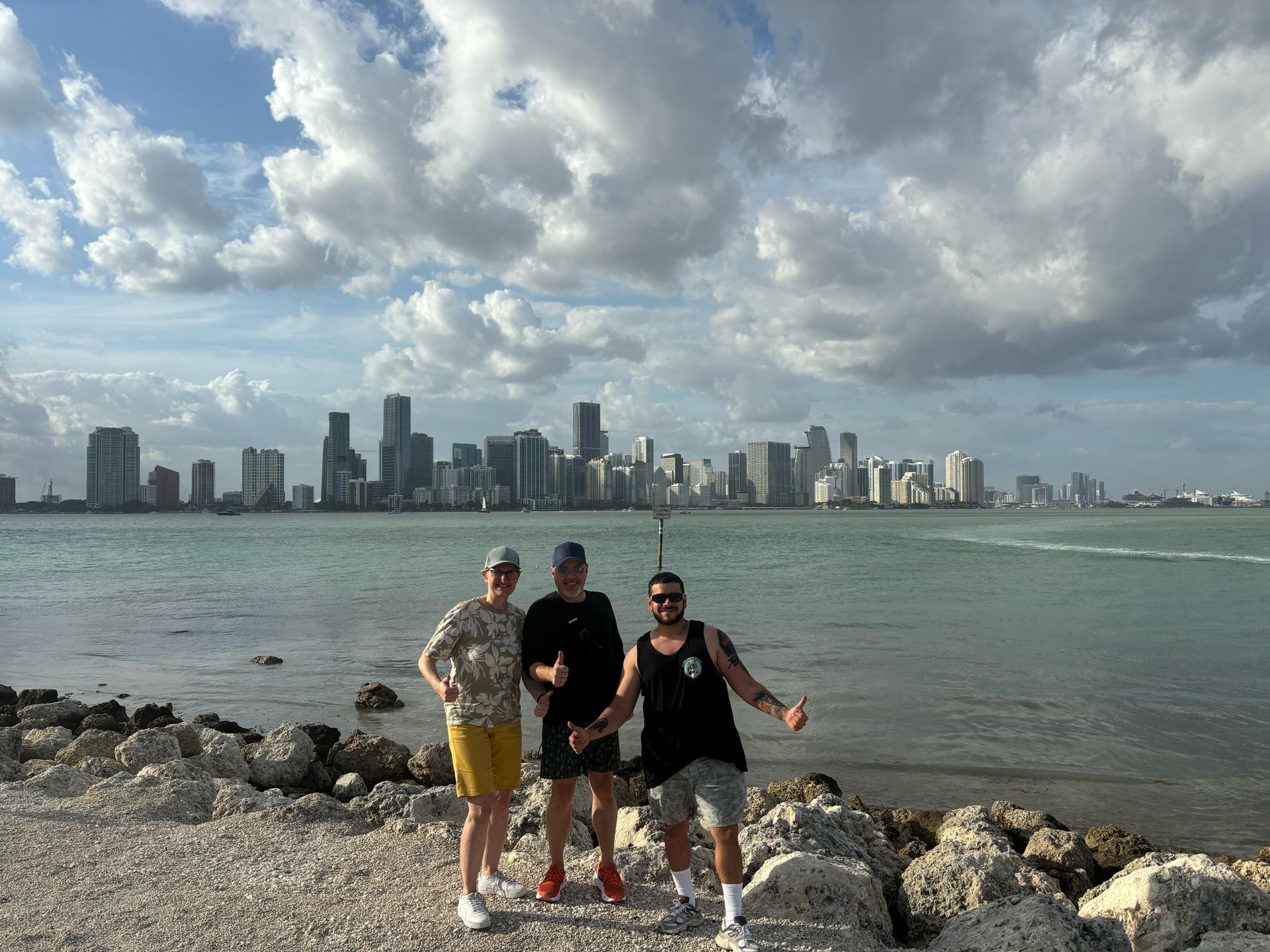 Tour guide leading a group on a Miami walking tour, Miami Skyline photo spot 