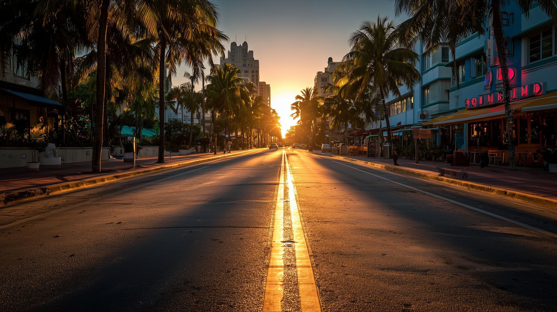 Sunset in Miami, its always Sunny in Miami even when its getting dark