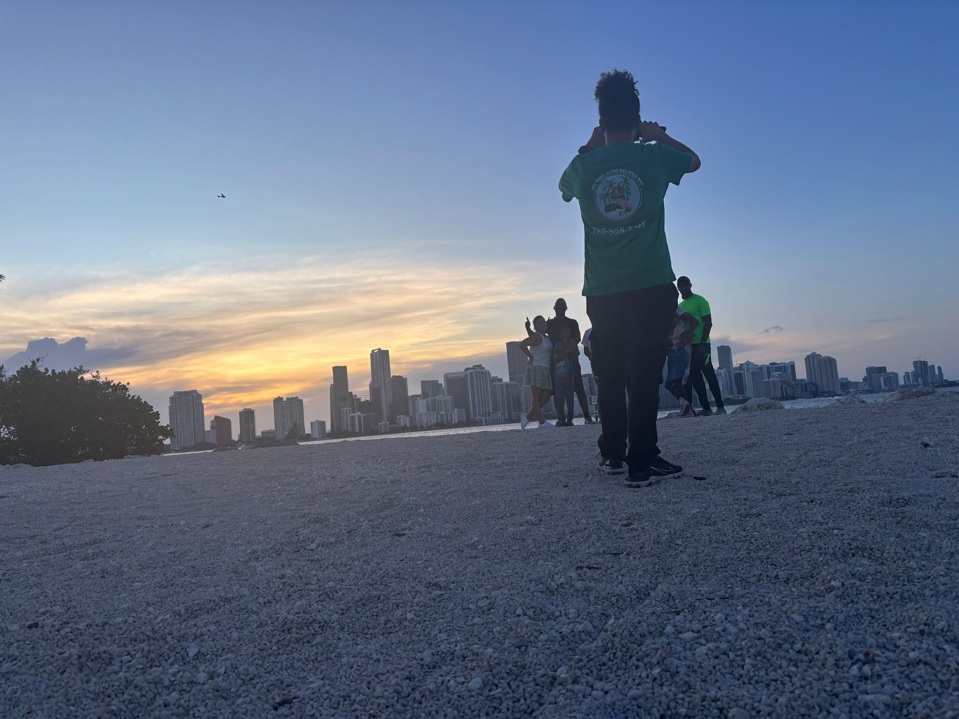 Miami Skyline Secret photo spot at sunset on the sunset Miami City Tour