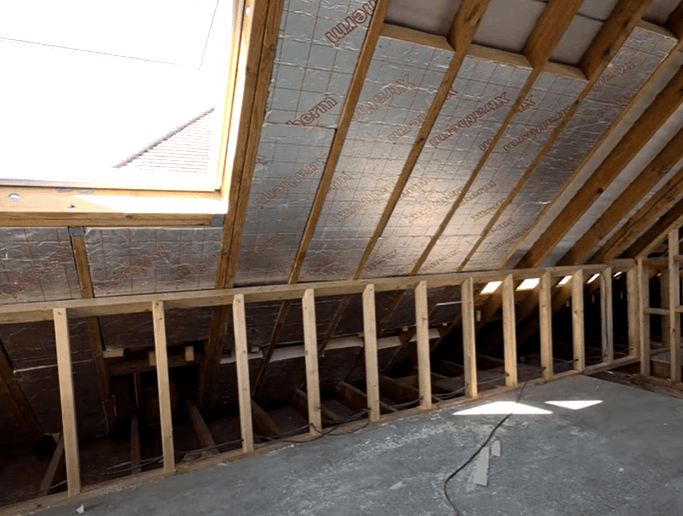 Roof insulation for loft conversion with skylight