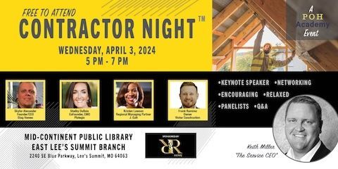 A poster for a free to attend contractor night