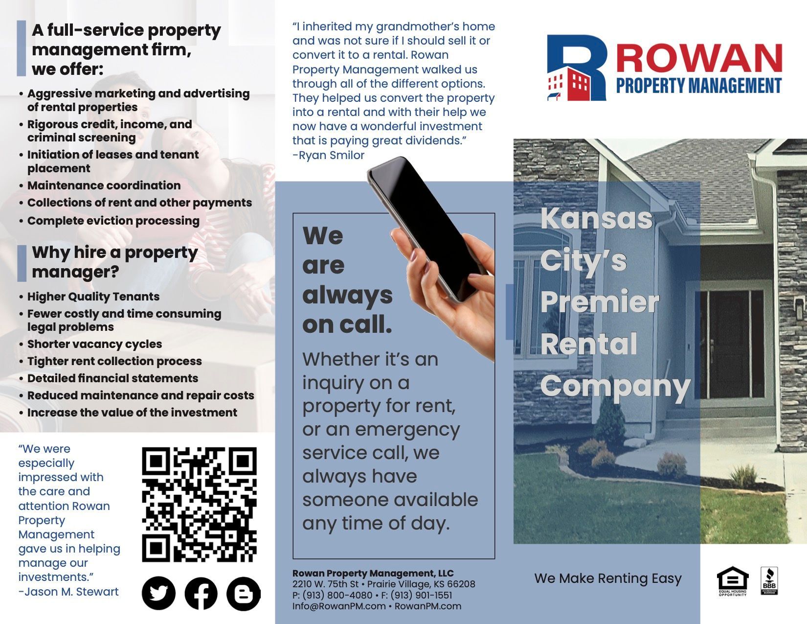 A brochure for rowan kansas city 's premier rental company