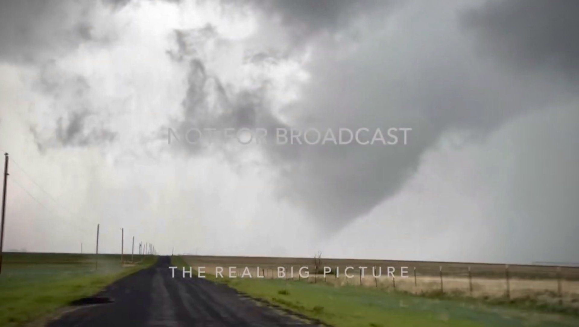 A large tornado carves a path through open fields near Boise City, Oklahoma.