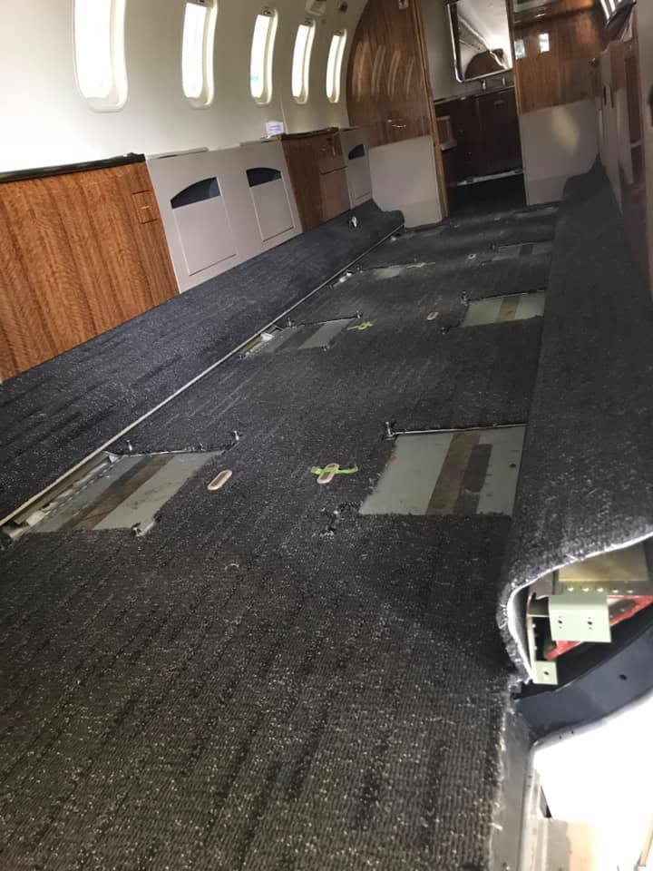Corporate jet carpeting