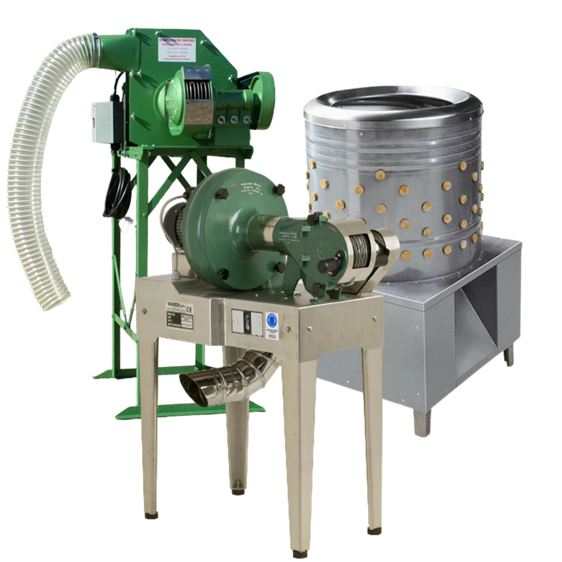 Brand new dry plucking machines and other  game and poultry processing equipment from Storey Poultry Supplies including flight and tail pluckers.