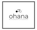 Logo per Ohana Ristorante Pizzeria: testo e simbolo stilizzato di una figura con un cerchio.