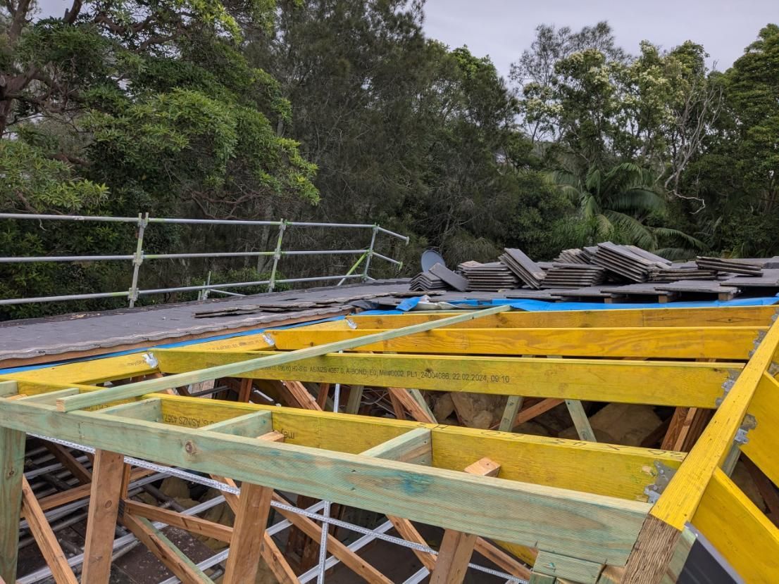 A Wooden Structure is Being Built on Top of a Roof — BK Build Group in Woolgoolga, NSW