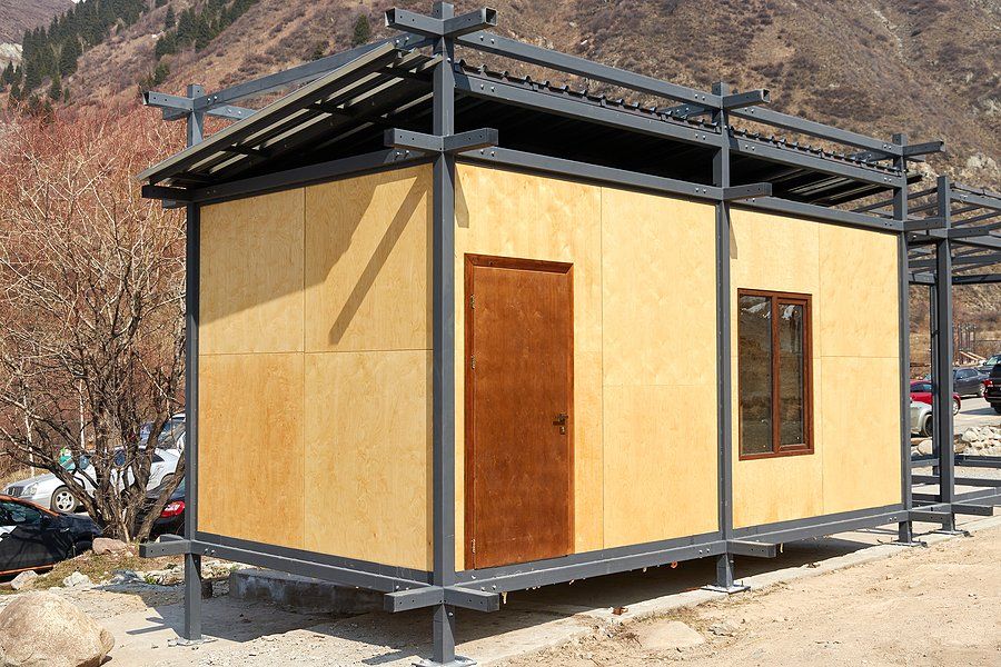 container home under construction